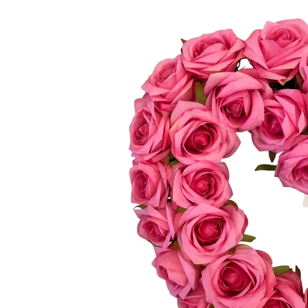 Nicole Miller Silk Rose Heart Wreath 16